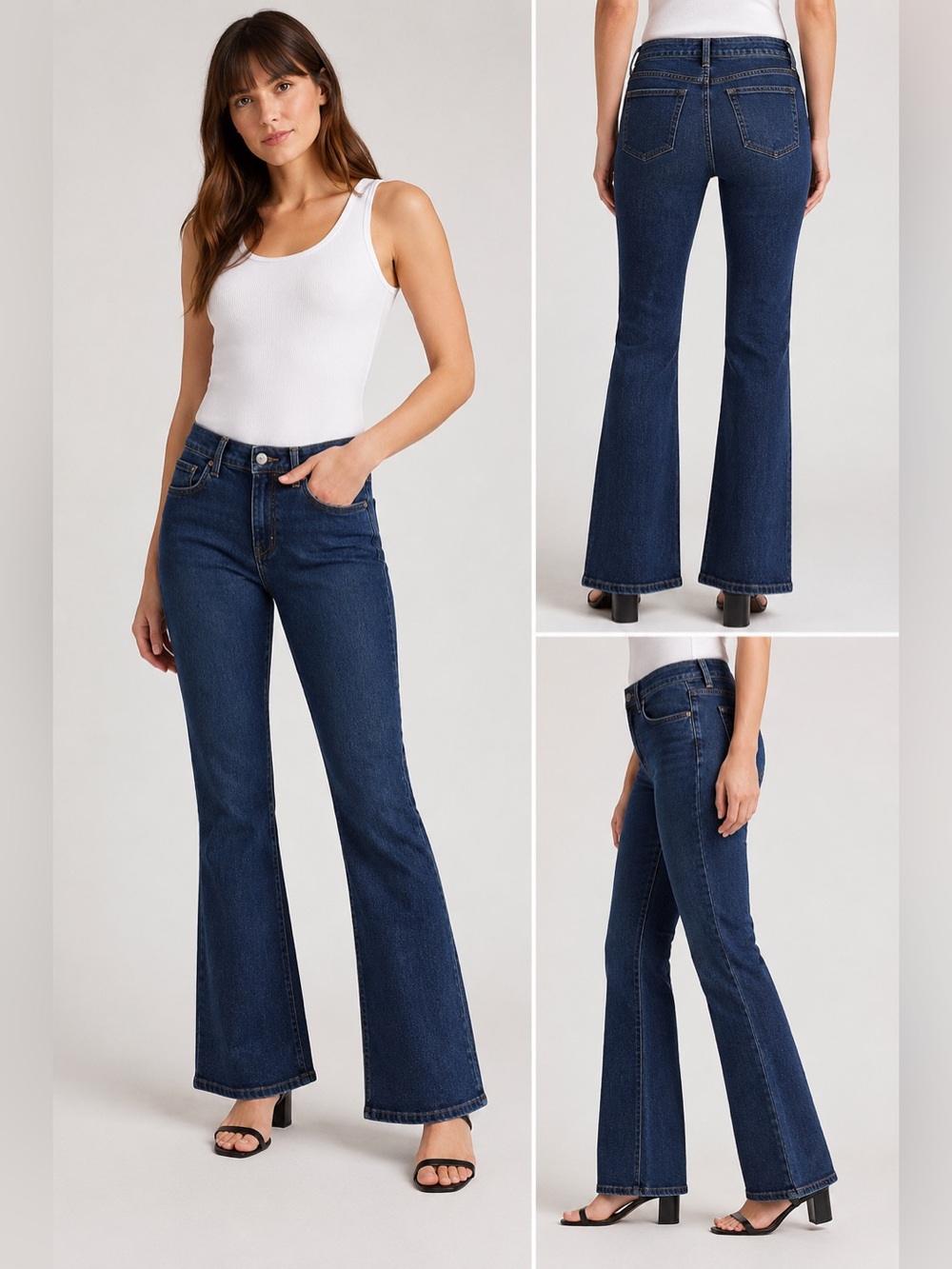 Ralph Lauren 113 Made in Italy Flare Jeans Dark Wash Stretch Petite 27” Inseam